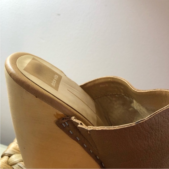 Dolce Vita Caramel Leather Mule Wood Heel Size 8.5 - Picture 2 of 9